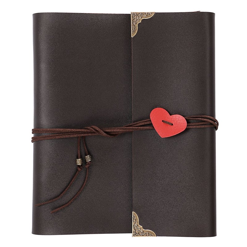 OwnMy DIY Photo Album Scrapbook PU Leather Adventure Photo Book with Corner Stickers Gifted Box - Perfect Baby Memory Book Birthday Wedding Anniversary Christmas Gift (Brown) - Image 1